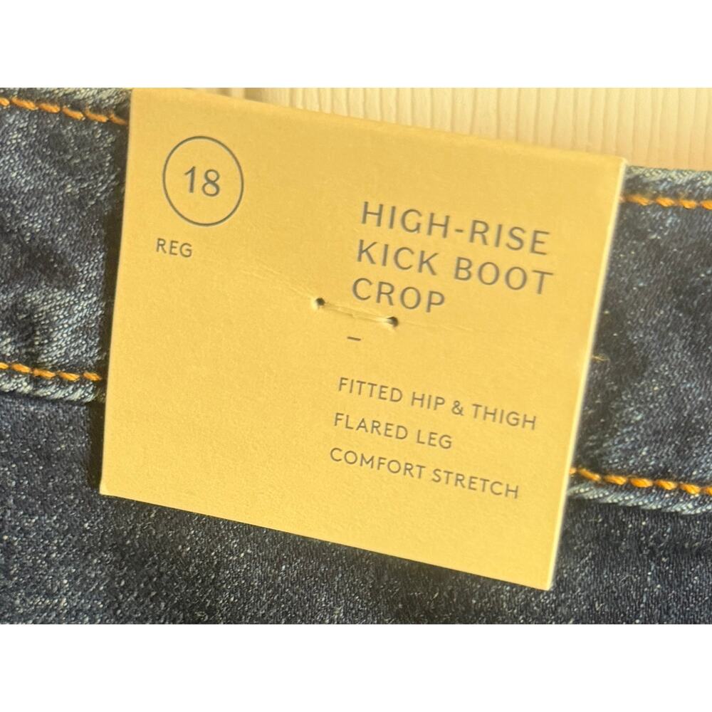 Universal Thread 18 High Rise Kick Boot Crop Jeans Dark Wash Stretch NWT New - Picture 5 of 9